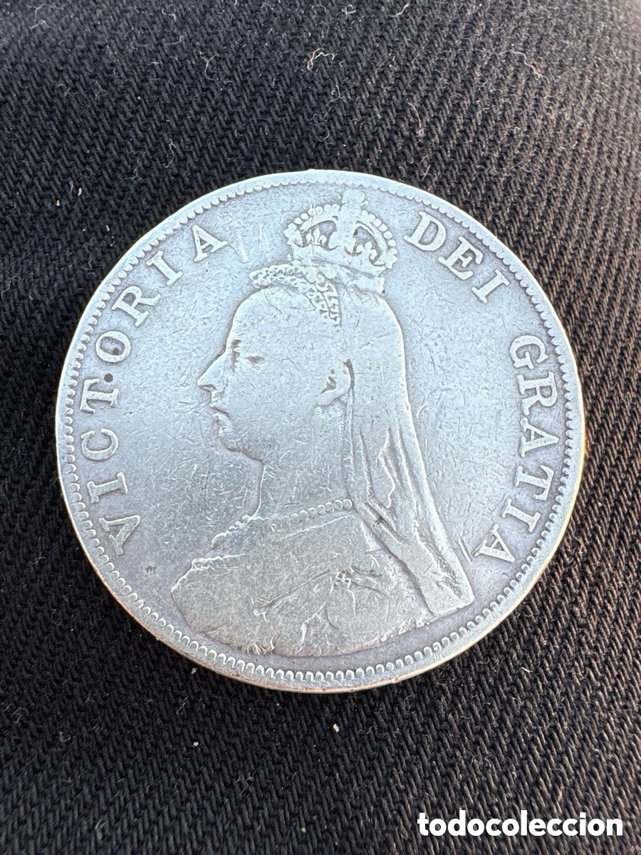 Monedas antiguas de Europa: Salida 1 c&eacute;ntimo, Moneda Doble Flor&iacute;n de plata 1889 Victoria Dei Gratia (A2)