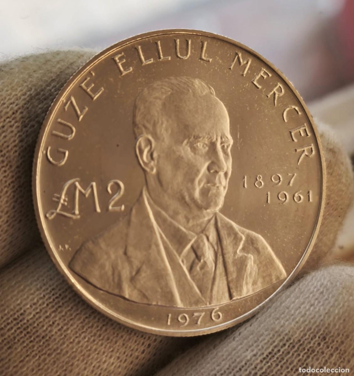 Monedas antiguas de Europa: Malta 2 Liri Guze Ellul Mercer 1976 Km 40 Plata