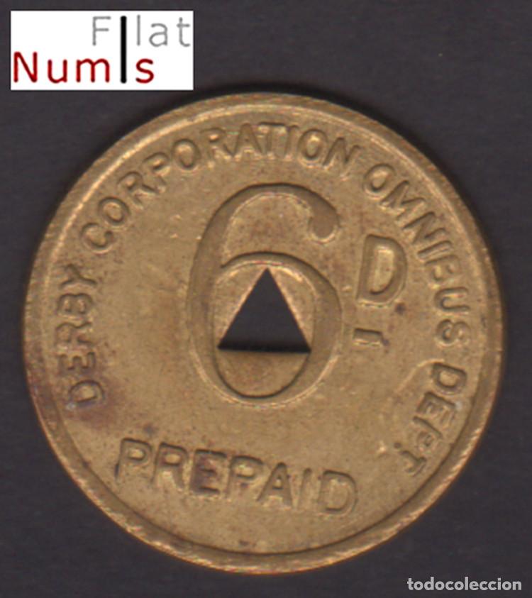 Monedas antiguas de Europa: GRAN BRETA&Ntilde;A - FICHA 6 PENIQUES - DERBY CORPORACION