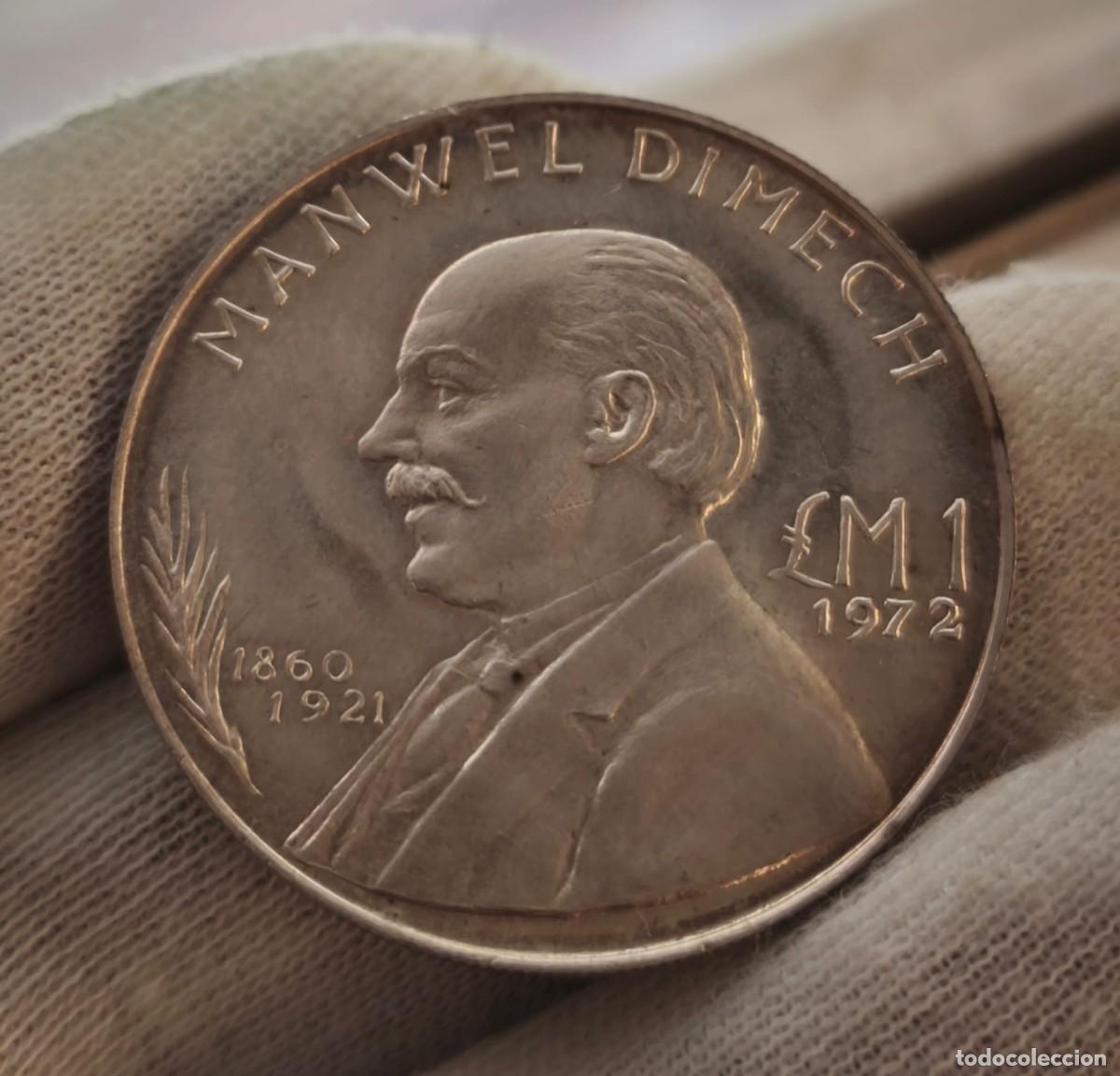 Monedas antiguas de Europa: Malta 1 Lira Manwel Dimech 1972 Km 13 Plata