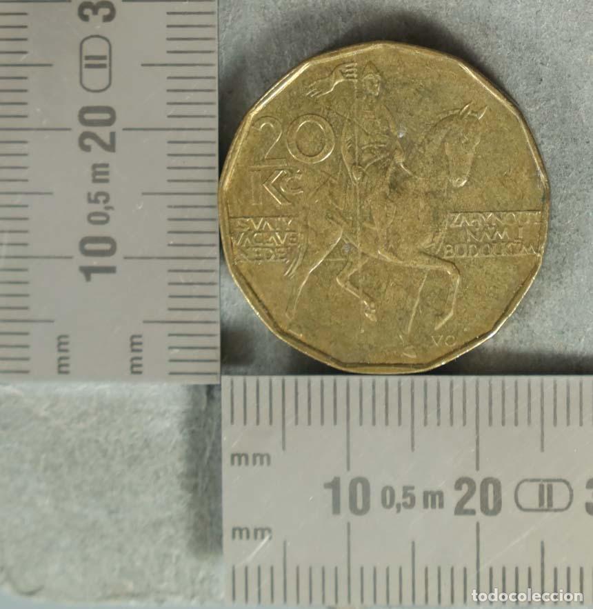 Old Coins of Europe: MONEDA. 20 Korun - Rep&uacute;blica Checa - San Wenceslao 1993