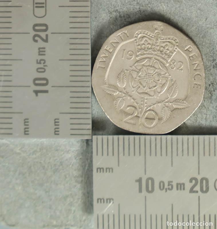 Monedas antiguas de Europa: MONEDA. 20 Pence - Reino Unido - Elizabeth II - Tudor Rose 1982