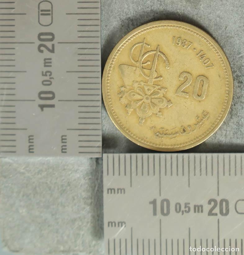 Monedas antiguas de Europa: MONEDA. 20 Santimat - Marruecos - Hassan II - FAO 1987-1407