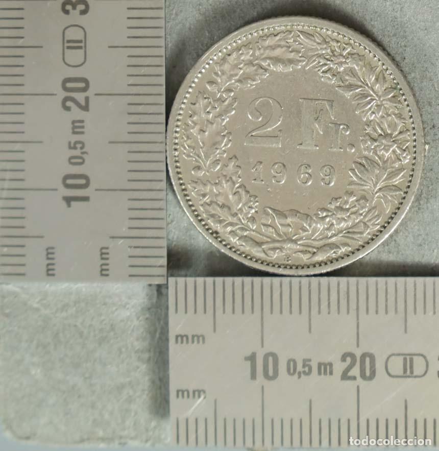 Monedas antiguas de Europa: MONEDA. 2 Francos - Suiza - Corona de flores 1969