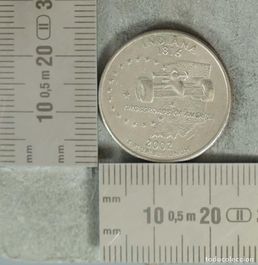 Monedas antiguas de Europa: MONEDA. 1/4 Dollar - USA - Washington Quarter - Indiana - Crossroads of America 2002