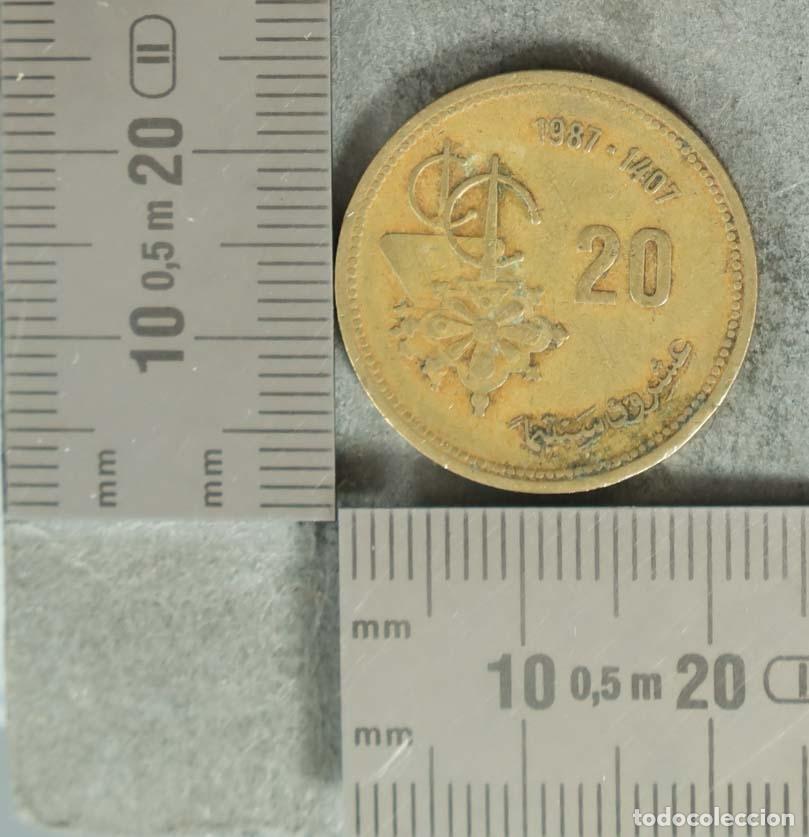 Monedas antiguas de Europa: MONEDA. 20 Santimat - Marruecos - Hassan II - FAO 1987