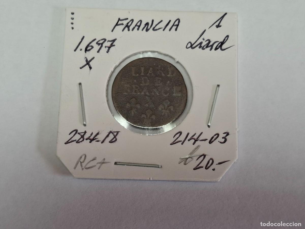 Monedas antiguas de Europa: 1 LIARD de 1697 X KM 284.18 FRANCIA en RC+
