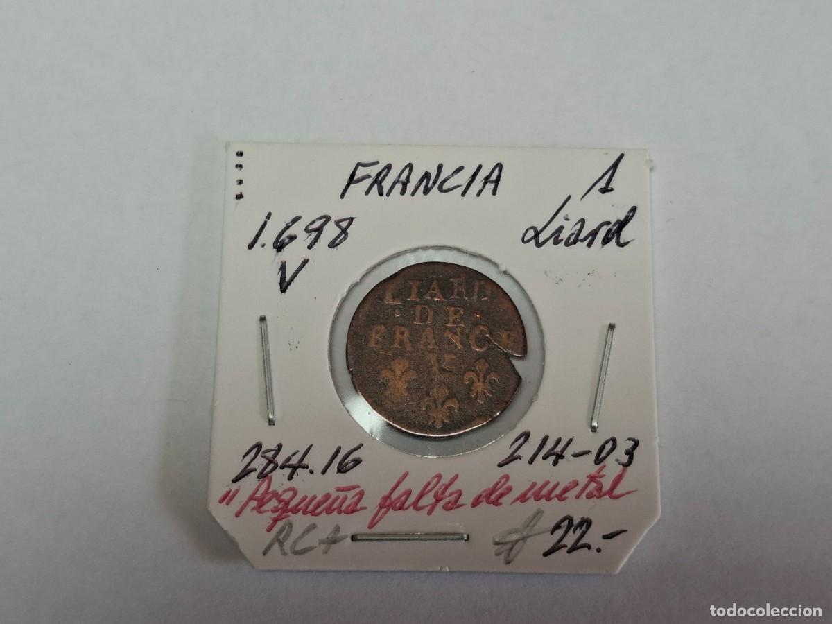 Monedas antiguas de Europa: 1 LIARD de 1698 V KM 284.16 FRANCIA en RC+