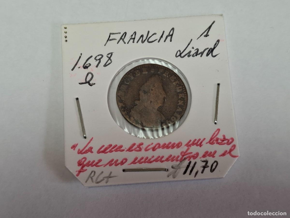 Monedas antiguas de Europa: 1 LIARD de 1698 Q FRANCIA en RC+