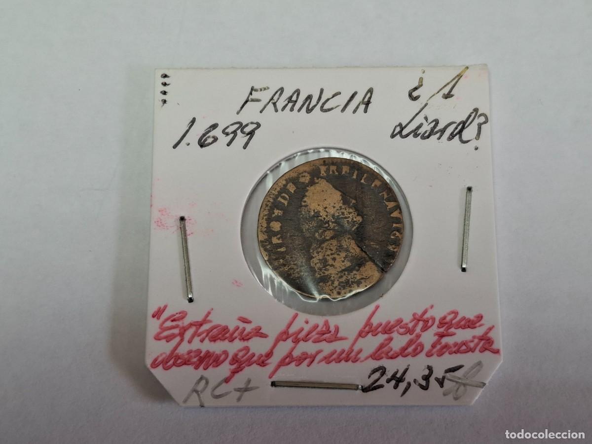 Monedas antiguas de Europa: 1 LIARD de 1699 FRANCIA en RC+