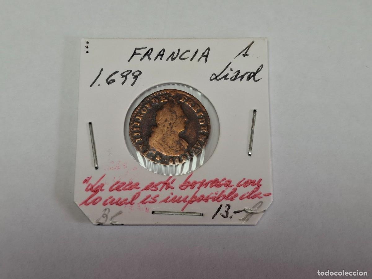 Monedas antiguas de Europa: 1 LIARD de 1699 FRANCIA en BC