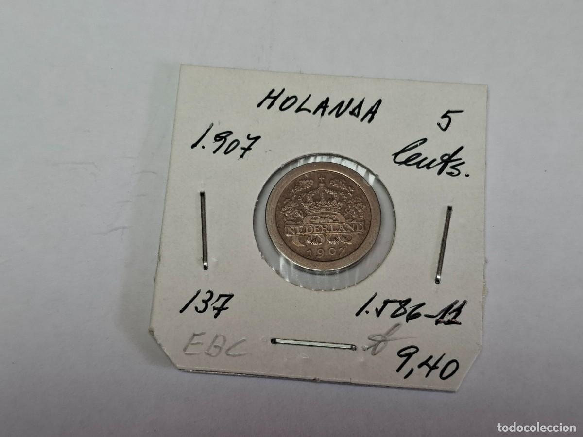 Monedas antiguas de Europa: 5 CENTS. de 1907 KM 137 HOLANDA en EBC