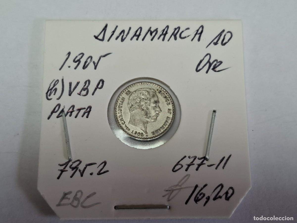 Monedas antiguas de Europa: 10 ORE de PLATA de 1905 (h) VBP KM 795.2 DINAMARCA en EBC