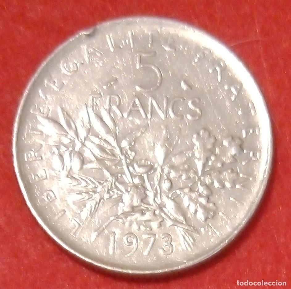 Monedas antiguas de Europa: MONEDA DE FRANCIA 1973 - 5 FRANCOS - COBRE REVESTIDO DE N&Iacute;QUEL (2)
