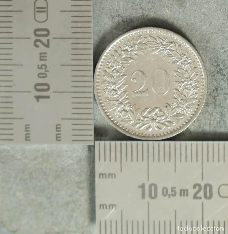 Monedas antiguas de Europa: MONEDA. 20 Rappen. suiza. 1977
