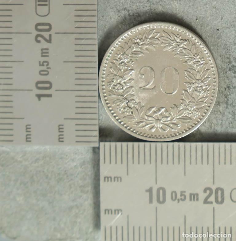 Monedas antiguas de Europa: MONEDA. 20 Rappen - Suiza 1975