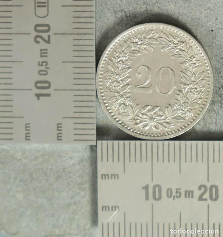 Moedas antigas da Europa: MONEDA. 20 Rappen - Suiza 1974