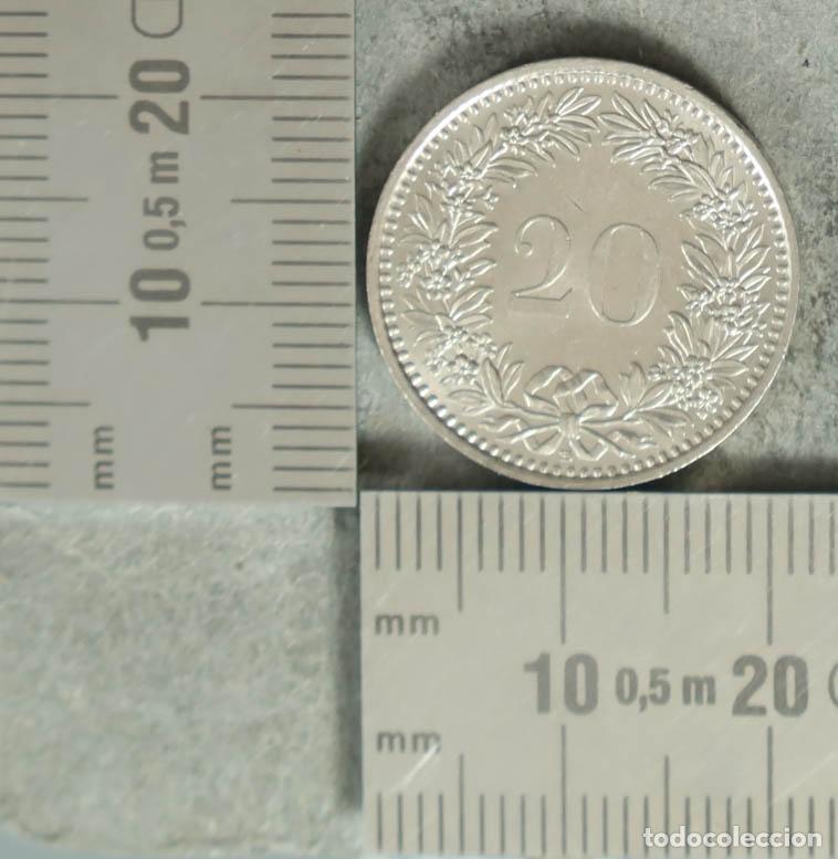Monnaies anciennes de Europe: MONEDA. 20 Rappen - Suiza - Confederaci&oacute;n Helv&eacute;tica 1989