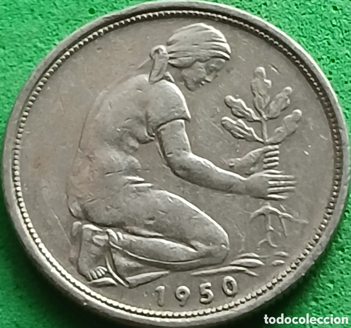 Monete antiche di Europa: Alemania Occidental 50 pfennig 1950 G km#109