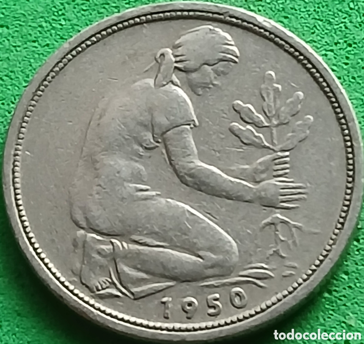 Monete antiche di Europa: Alemania Occidental 50 pfennig 1950 D km#109