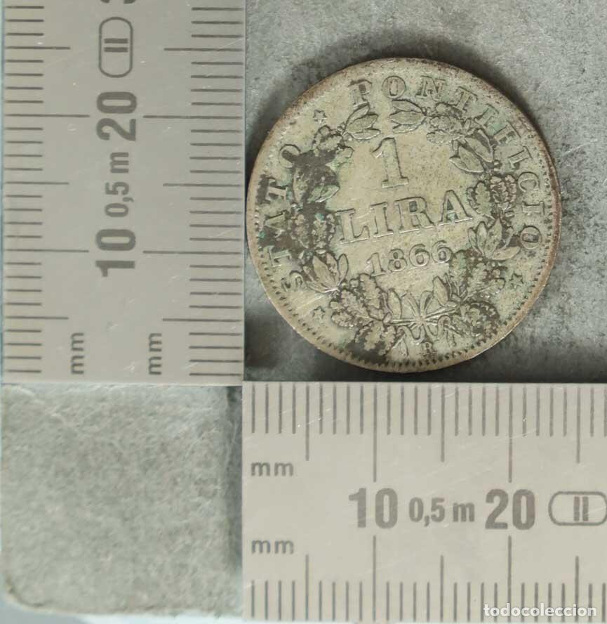 Monedas antiguas de Europa: Moneda. 1 Lira - Estados Pontificios - Vaticano - Papa P&iacute;o IX 1866