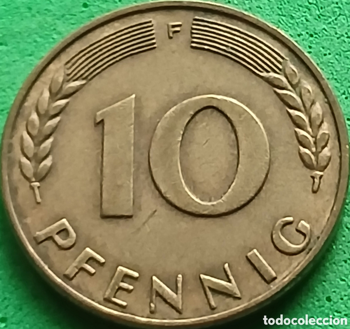 Monedas antiguas de Europa: Alemania Occidental 10 pfennig 1949 F km#103
