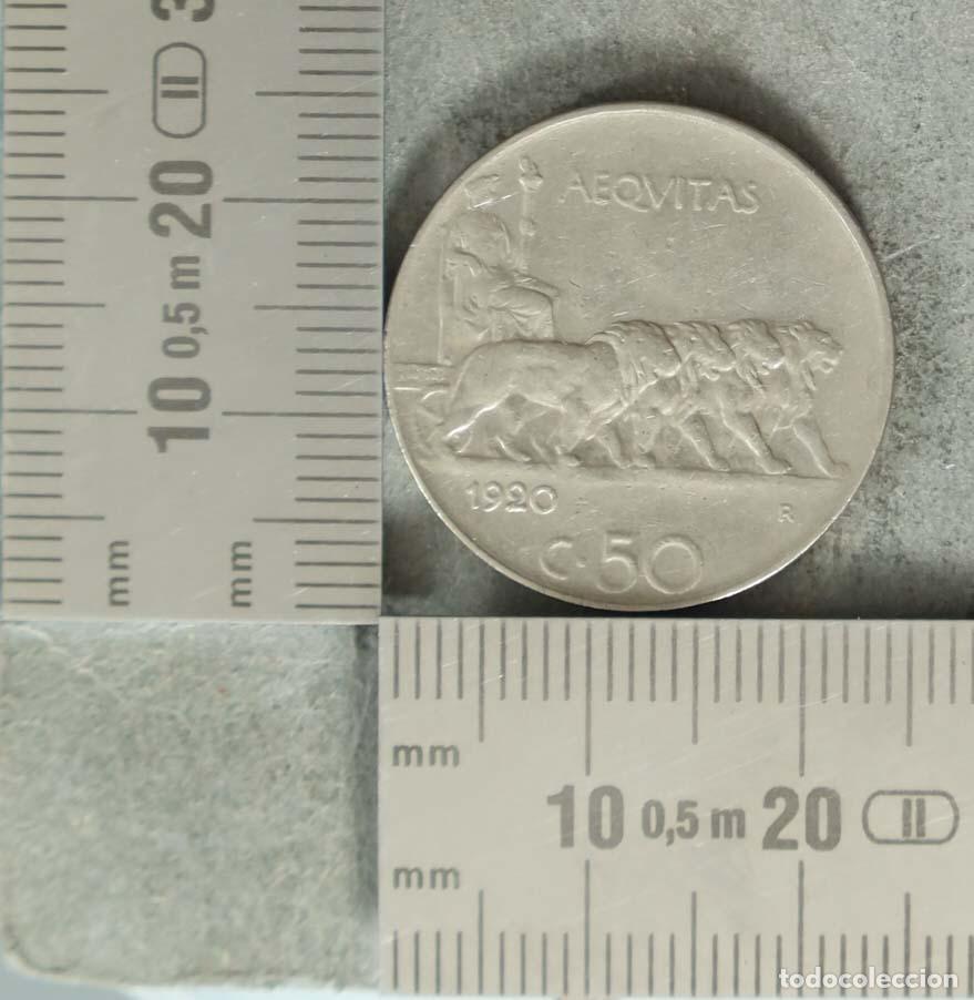 Monedas antiguas de Europa: Moneda. 50 Centesimi - Italia - Vittorio Emanuele III - Leoni 1920