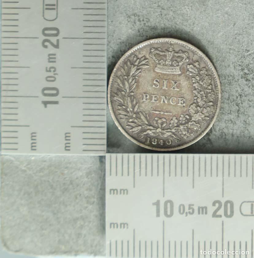 Monedas antiguas de Europa: Moneda. Six Pence - Reino Unido - Victoria 1840