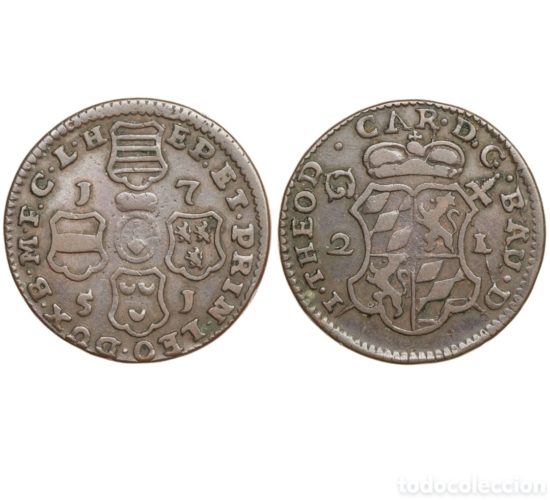 Monedas antiguas de Europa: 2 Liards - Jean-Th&eacute;odore de Babaria 1751
