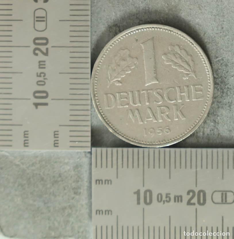 Alte M&uuml;nzen aus Europa: Moneda. 1 Deutsche Mark - Alemania Occidental - Hojas de roble 1956