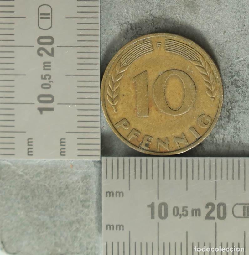 Monedas antiguas de Europa: Moneda. 10 Pfennig - Alemania - Rep&uacute;blica Federal - Ceca F 1950