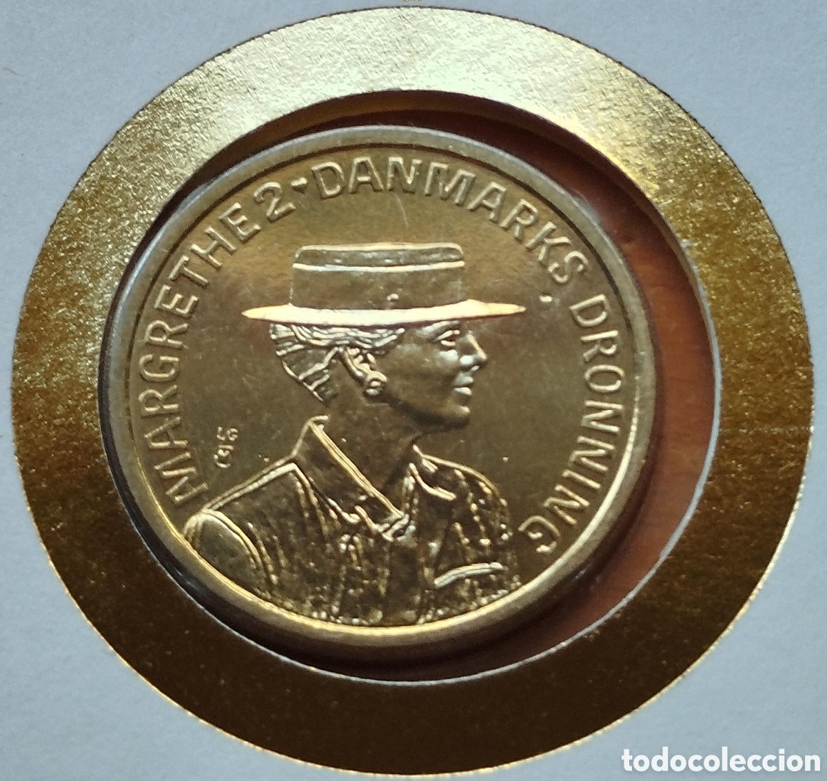 Monedas antiguas de Europa: Sobre Numism&aacute;tico Oficial Dinamarca 1990 - 50.&ordm; Cumplea&ntilde;os Reina Margarita II