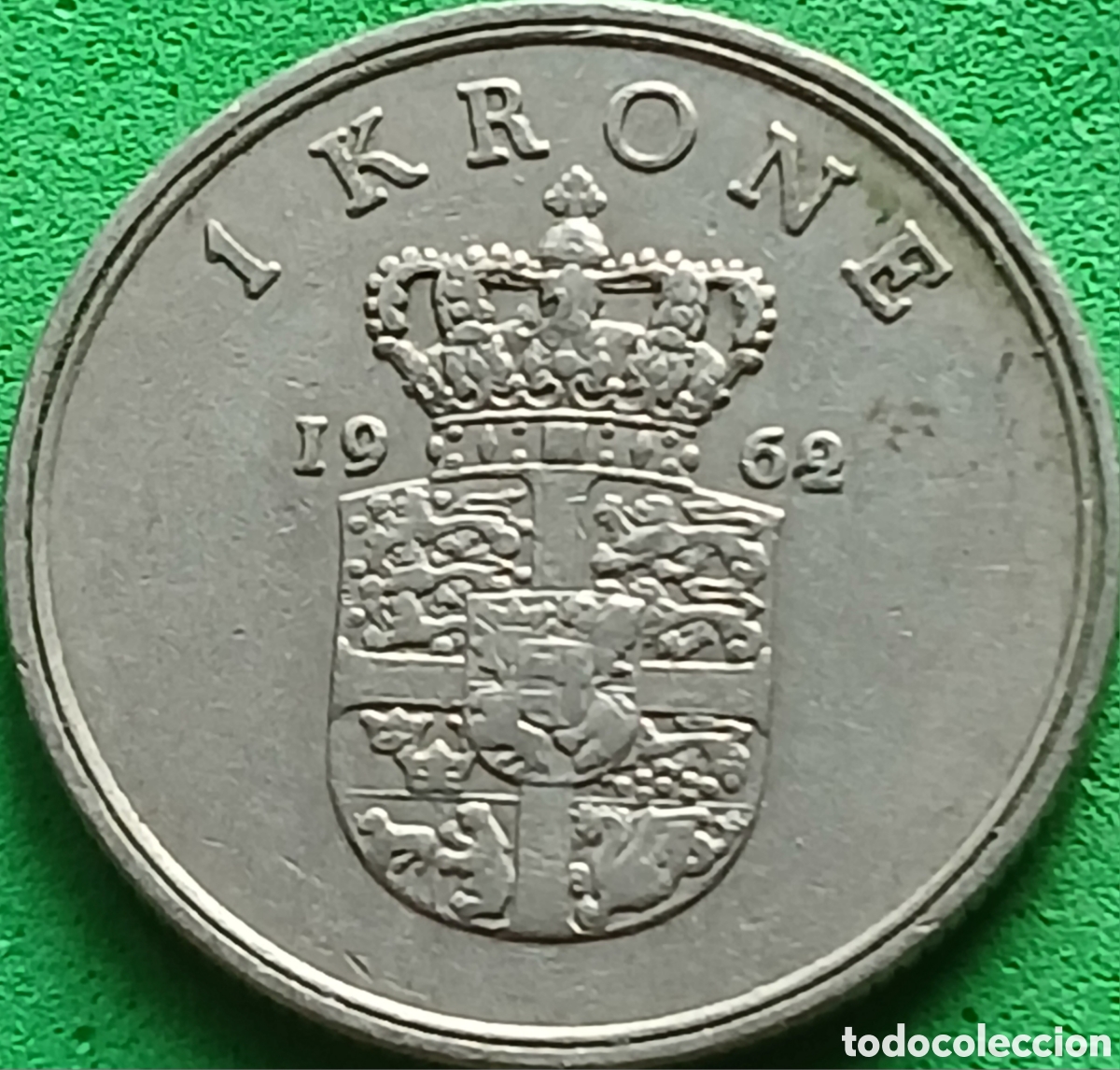 Monedas antiguas de Europa: Dinamarca 1 corona 1962 km#851