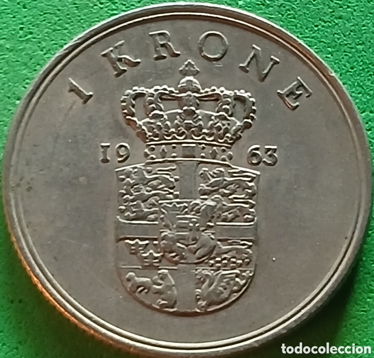Monedas antiguas de Europa: Dinamarca 1 corona 1963 km#851