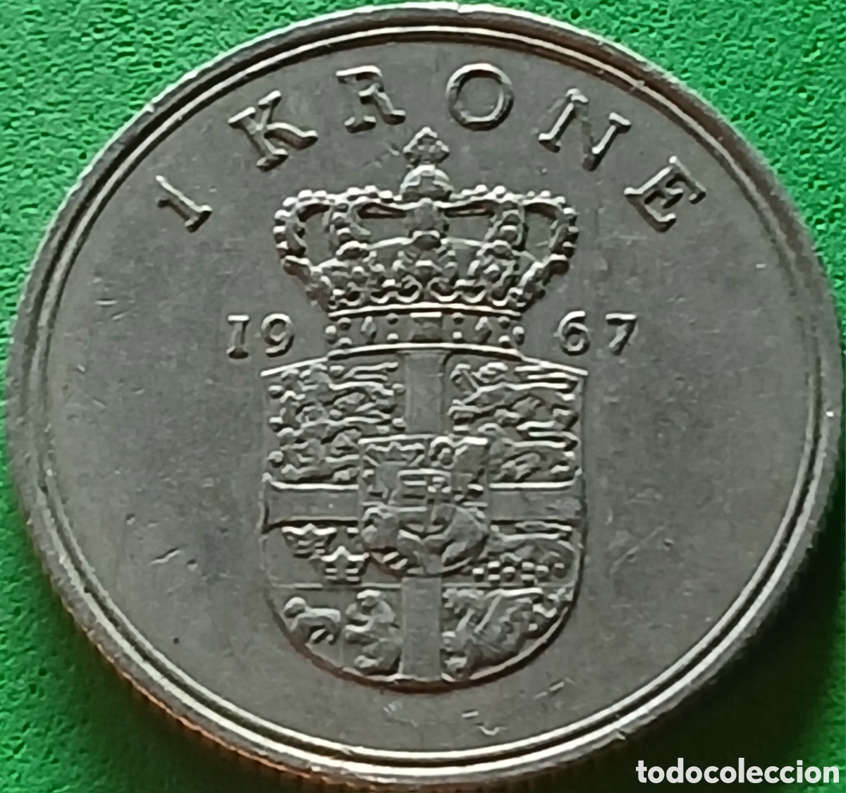 Monedas antiguas de Europa: Dinamarca 1 corona 1967 km#851