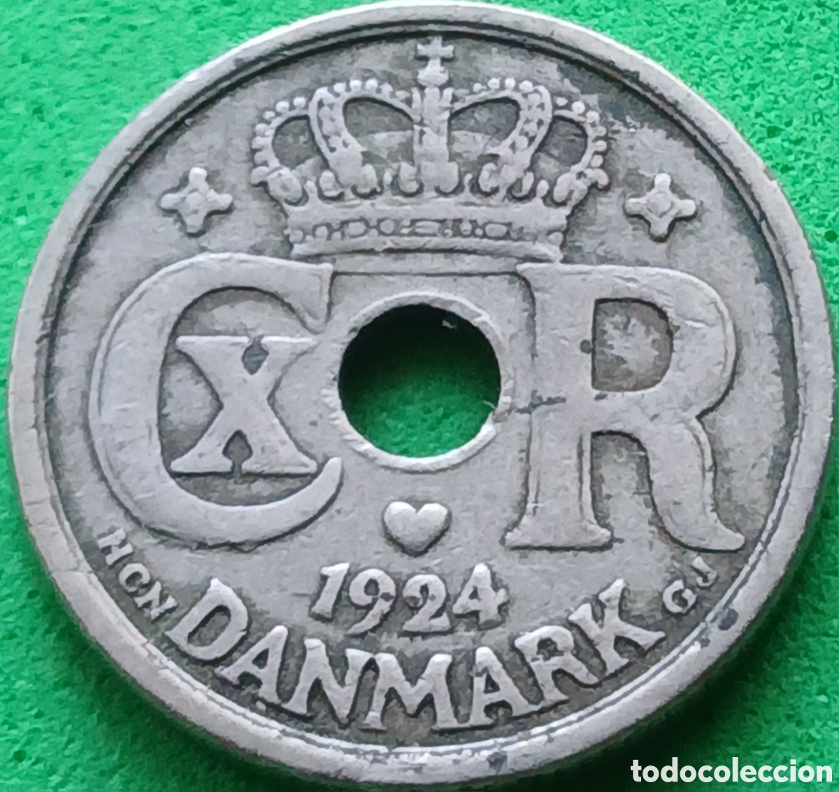 Monedas antiguas de Europa: Dinamarca 10 ore 1924 km#822