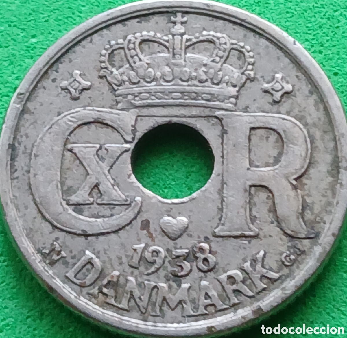 Monedas antiguas de Europa: Dinamarca 10 ore 1938 km#822