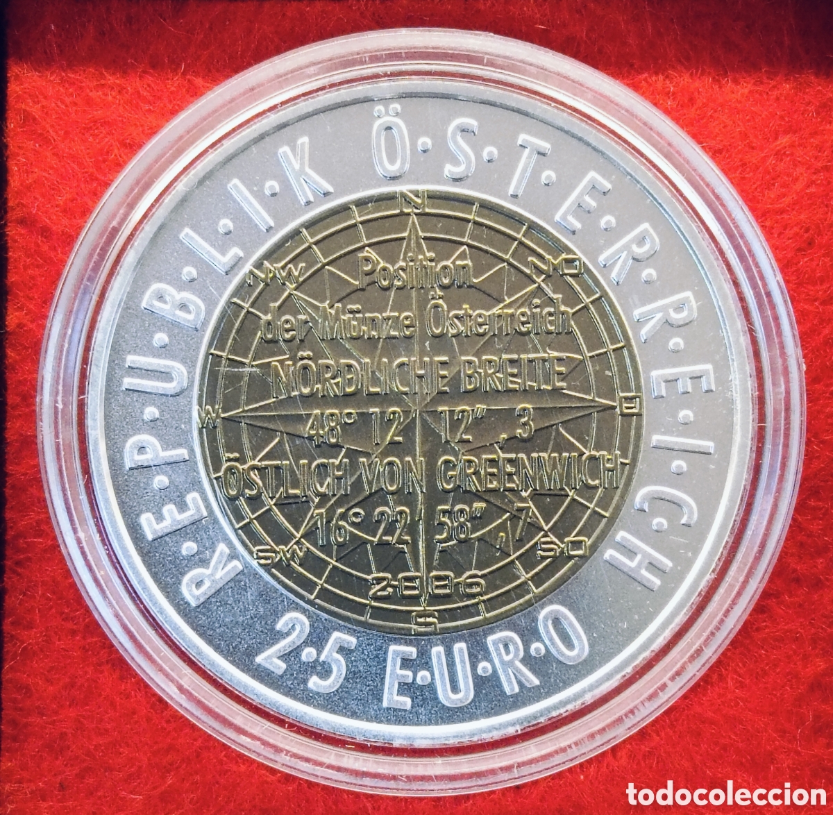 Monedas antiguas de Europa: AUSTRIA . A&Ntilde;O 2006 . 25 EUROS DE PLATA Y NIOBIO . SATELITE EUROPEO DE NAVEGACION