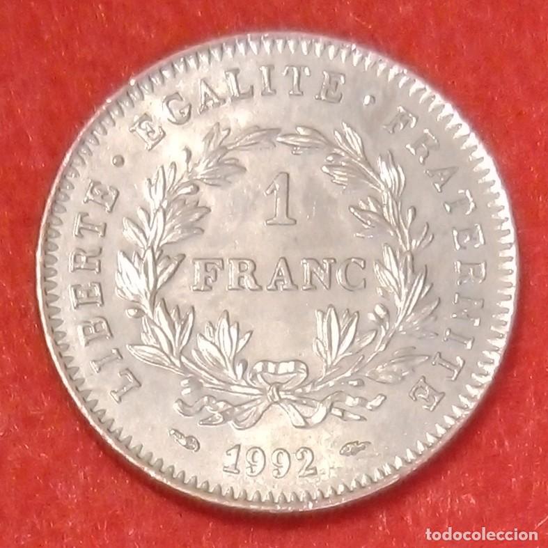 Monedas antiguas de Europa: MONEDA DE FRANCIA 1992 - 1 FRANCO - N&Iacute;QUEL (2)
