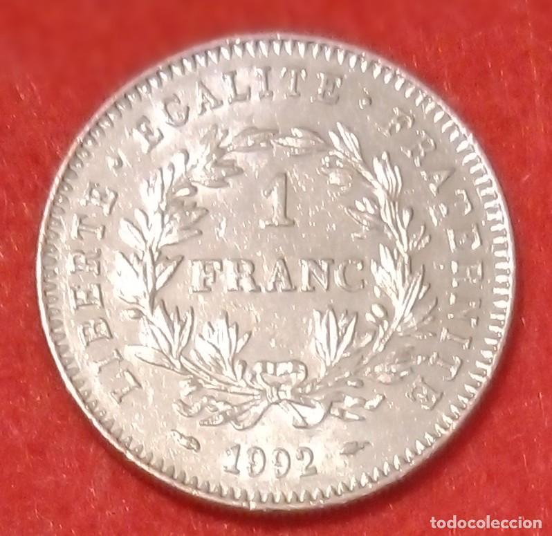 Monedas antiguas de Europa: MONEDA DE FRANCIA 1992 - 1 FRANCO - N&Iacute;QUEL (3)