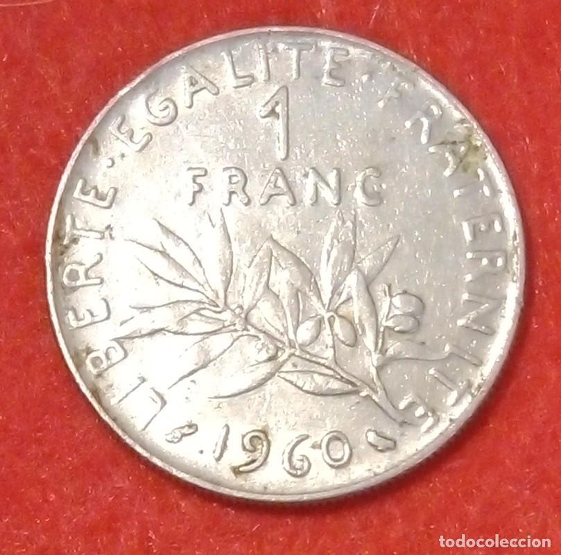 Monedas antiguas de Europa: MONEDA DE FRANCIA 1960 - 1 FRANCO - N&Iacute;QUEL (2)