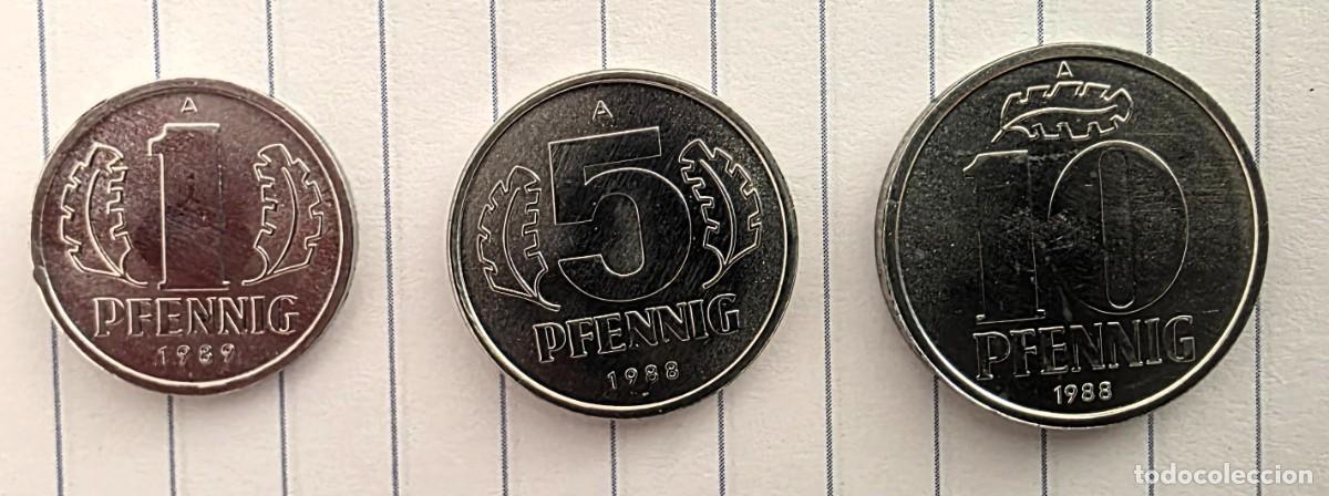 Alte M&uuml;nzen aus Europa: LOTE DE 3 MONEDAS DE ALEMANIA DEL ESTE 1988 Y 1989 SIN CIRCULAR
