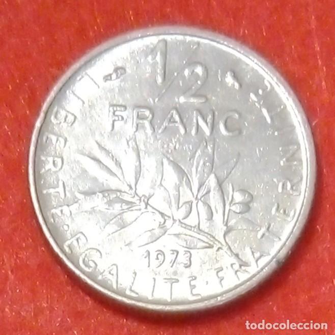 Alte M&uuml;nzen aus Europa: MONEDA DE FRANCIA 1973 - &frac12; FRANCO - N&Iacute;QUEL (2)