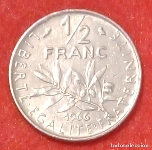 Alte M&uuml;nzen aus Europa: MONEDA DE FRANCIA 1966 - &frac12; FRANCO - N&Iacute;QUEL (3)