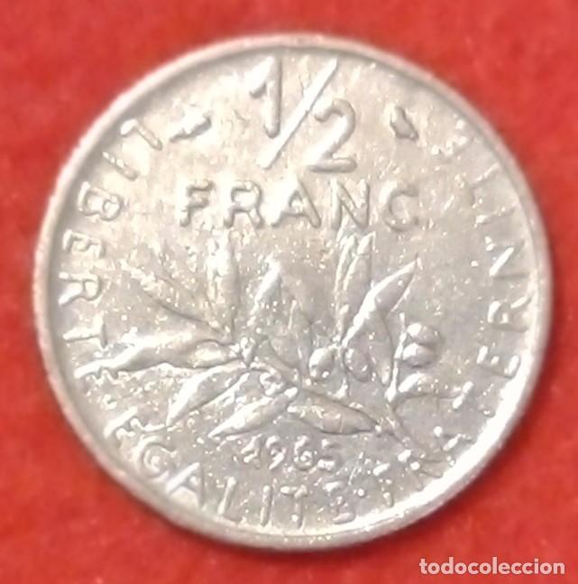 Alte M&uuml;nzen aus Europa: MONEDA DE FRANCIA 1965 - &frac12; FRANCO - N&Iacute;QUEL (2)
