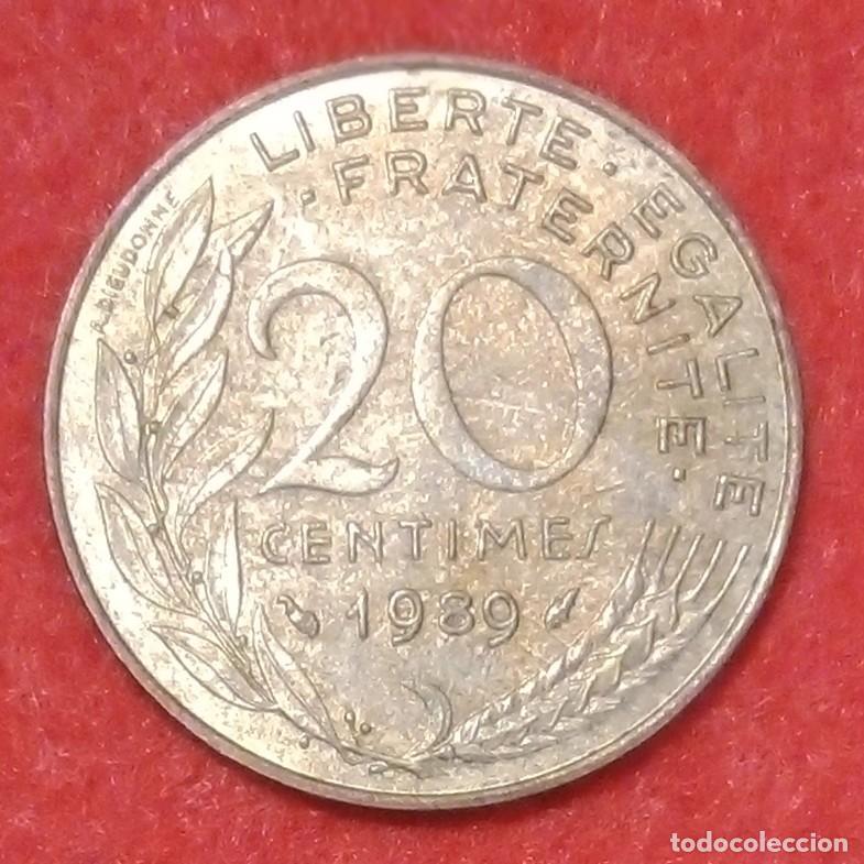 Alte M&uuml;nzen aus Europa: MONEDA DE FRANCIA 1989 - 20 C&Eacute;NTIMOS - ALUMINIO-BRONCE