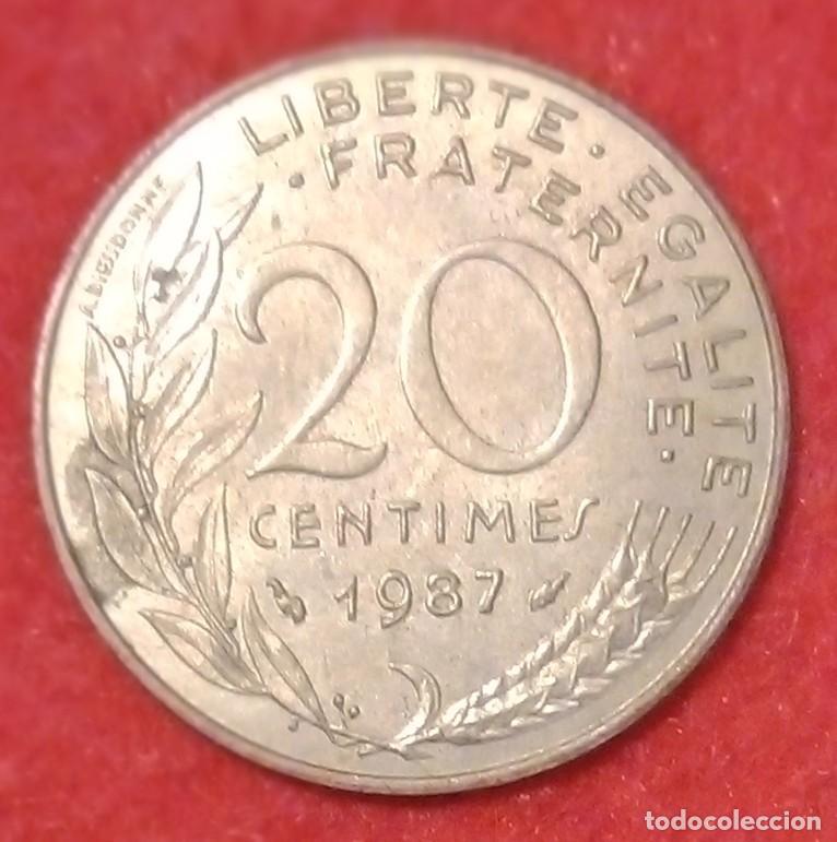 Alte M&uuml;nzen aus Europa: MONEDA DE FRANCIA 1987 - 20 C&Eacute;NTIMOS - ALUMINIO-BRONCE