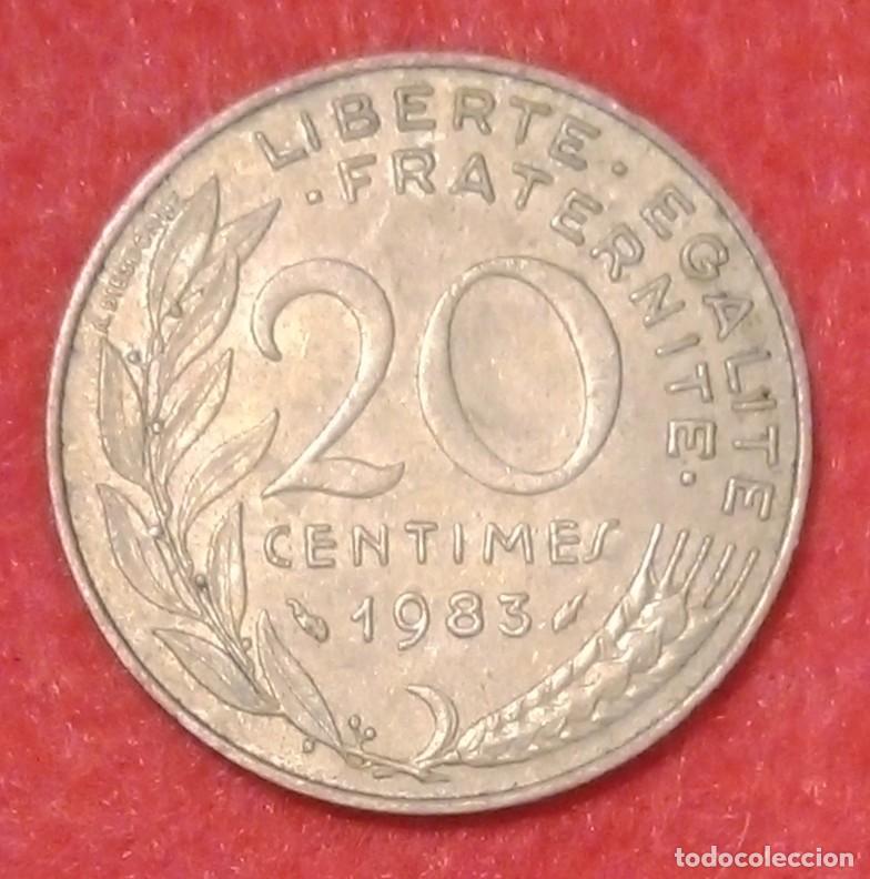 Alte M&uuml;nzen aus Europa: MONEDA DE FRANCIA 1983 - 20 C&Eacute;NTIMOS - ALUMINIO-BRONCE