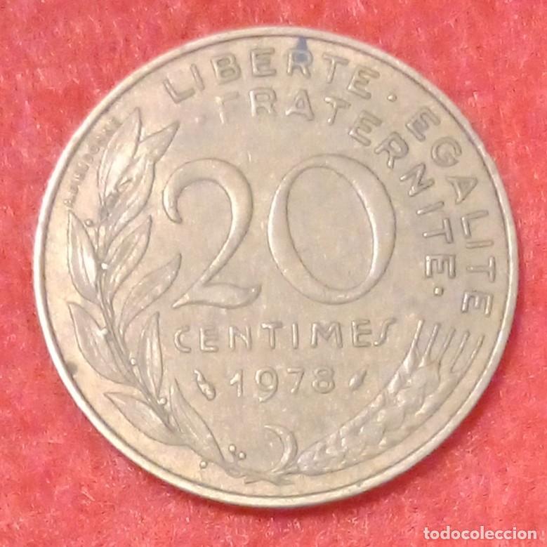 Alte M&uuml;nzen aus Europa: MONEDA DE FRANCIA 1978 - 20 C&Eacute;NTIMOS - ALUMINIO-BRONCE