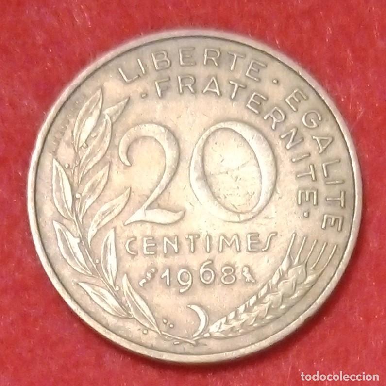 Alte M&uuml;nzen aus Europa: MONEDA DE FRANCIA 1968 - 20 C&Eacute;NTIMOS - ALUMINIO-BRONCE